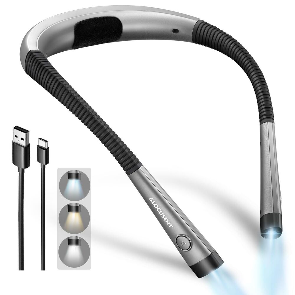 Glocusent Original Bendable Neck Book Light  3-Color & 6-Brightness NEW